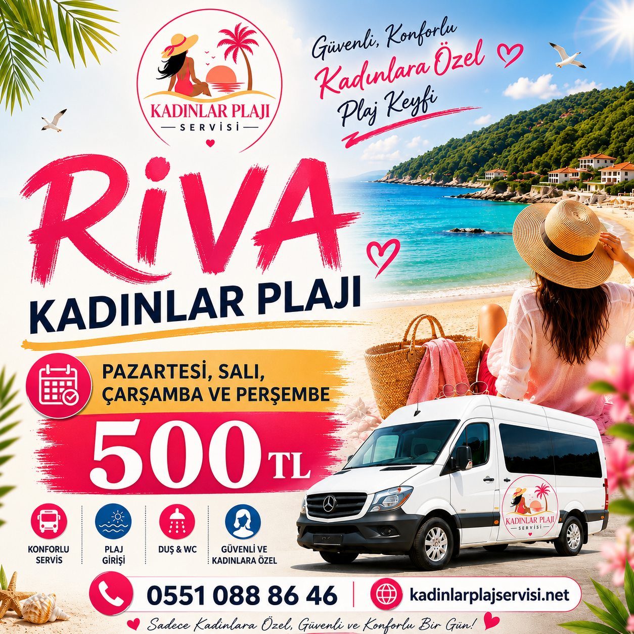 Riva Kadınlar Plajı servis afişi